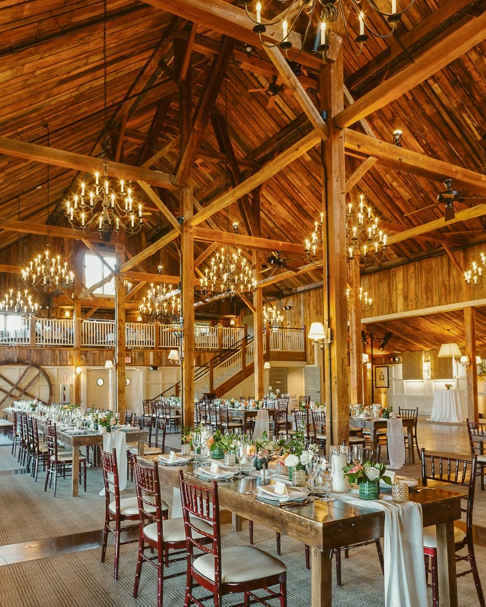The restored post-and-beam barn at The Barn at Gibbet Hill, Groton, MA
