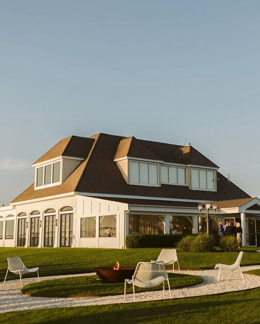 The waterfront reception space at Belle Mer, Newport, RI