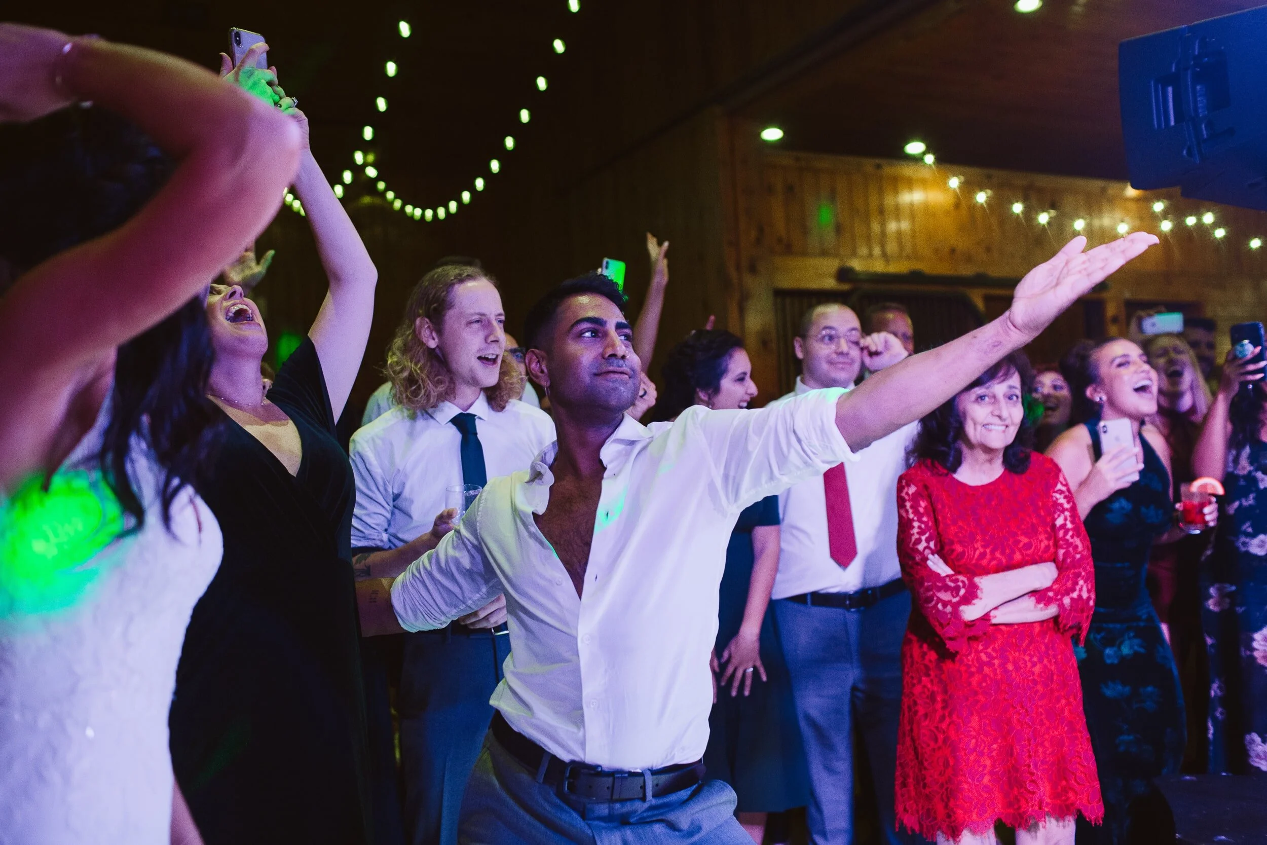 Barn at Liberty Farm — candid wedding moment
