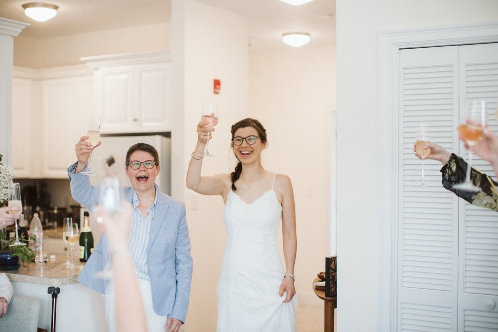 Candid wedding moment in Boston, MA