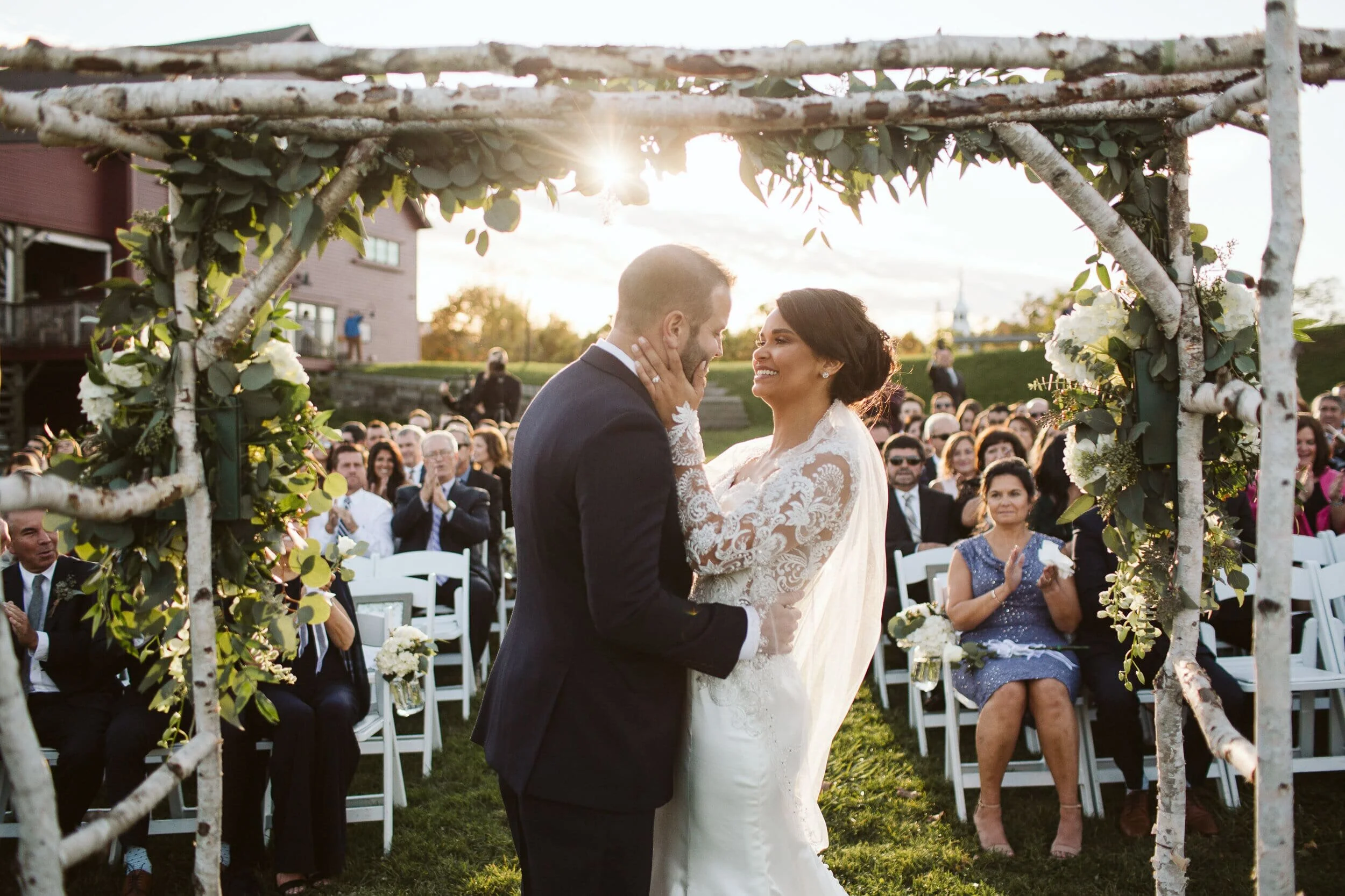 Candid wedding moment in Boston, MA