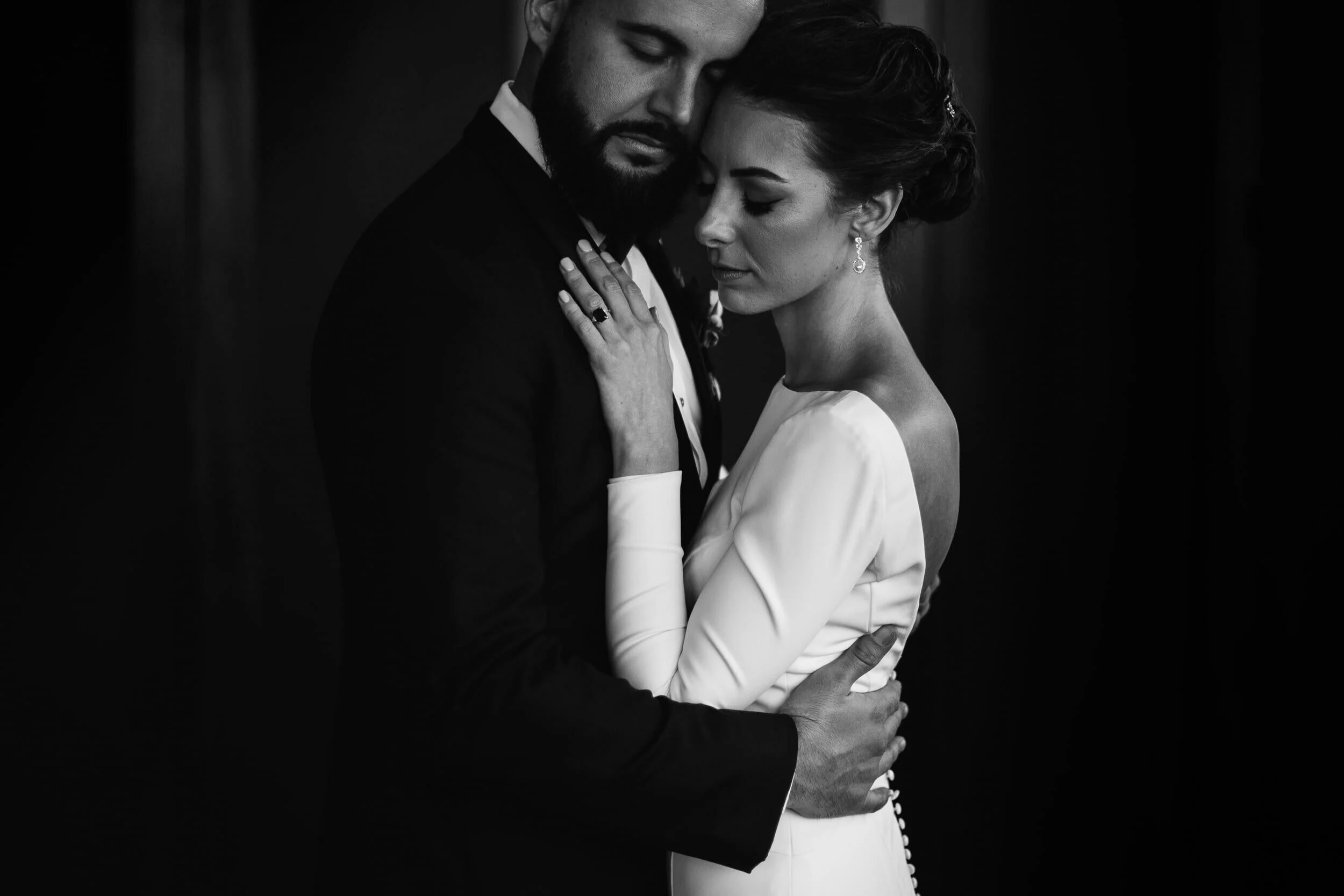 Candid wedding moment in Boston, MA