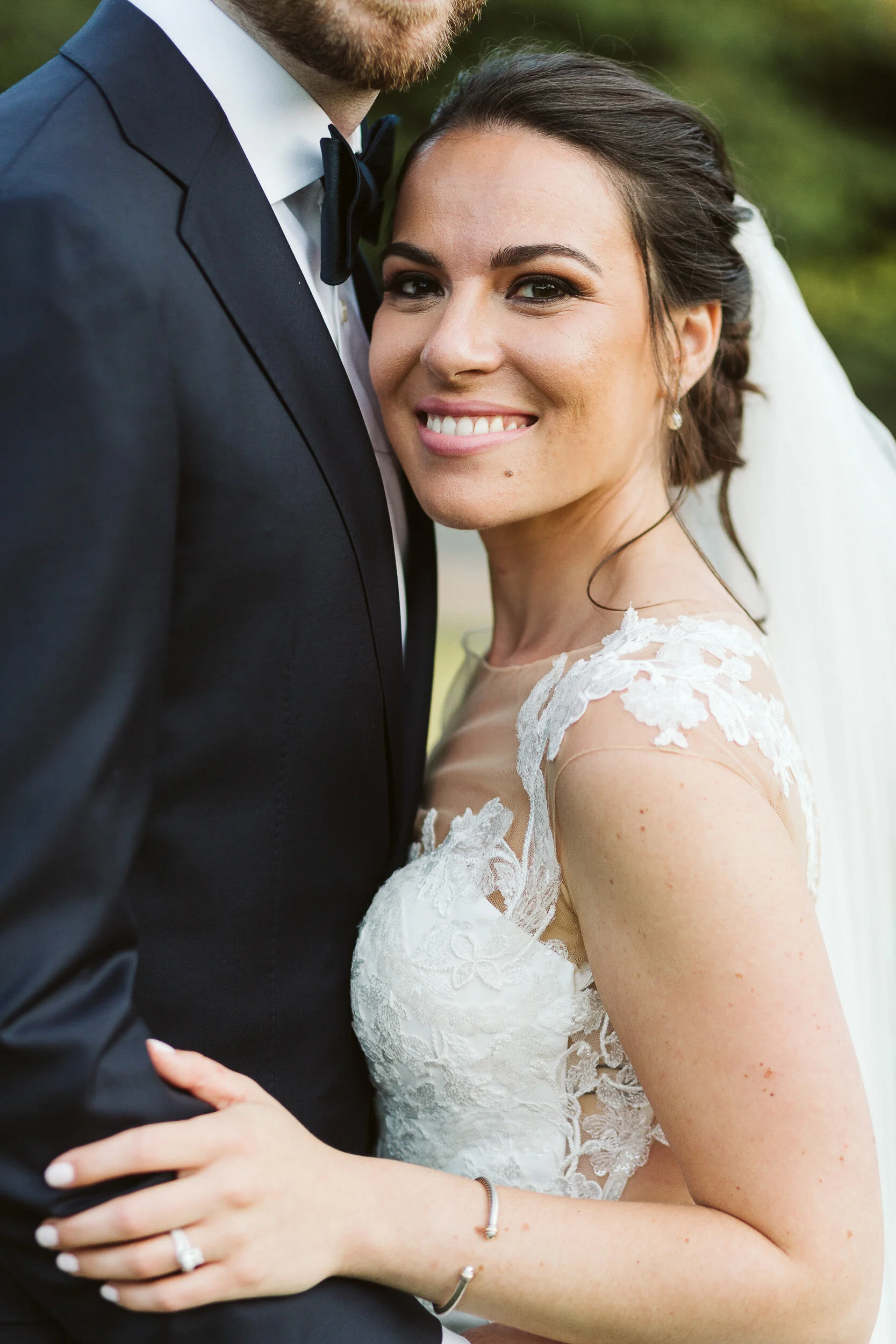 Candid wedding moment in Boston, MA