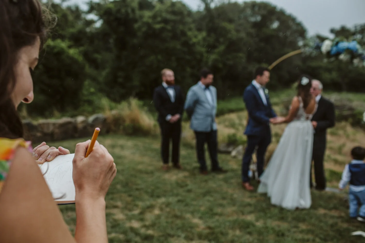 Block Island — candid wedding moment