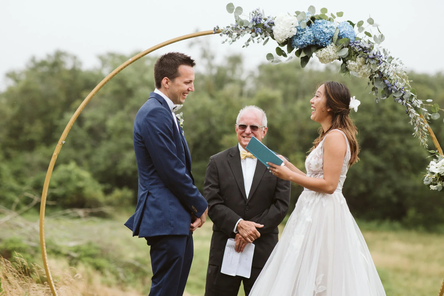 Block Island — candid wedding moment
