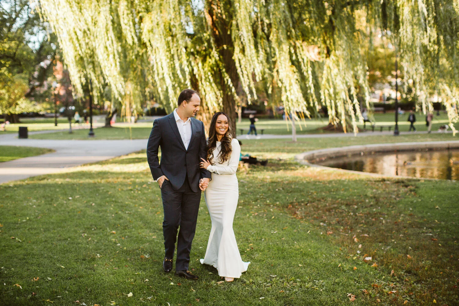 Boston Public Garden Elopement — candid wedding moment
