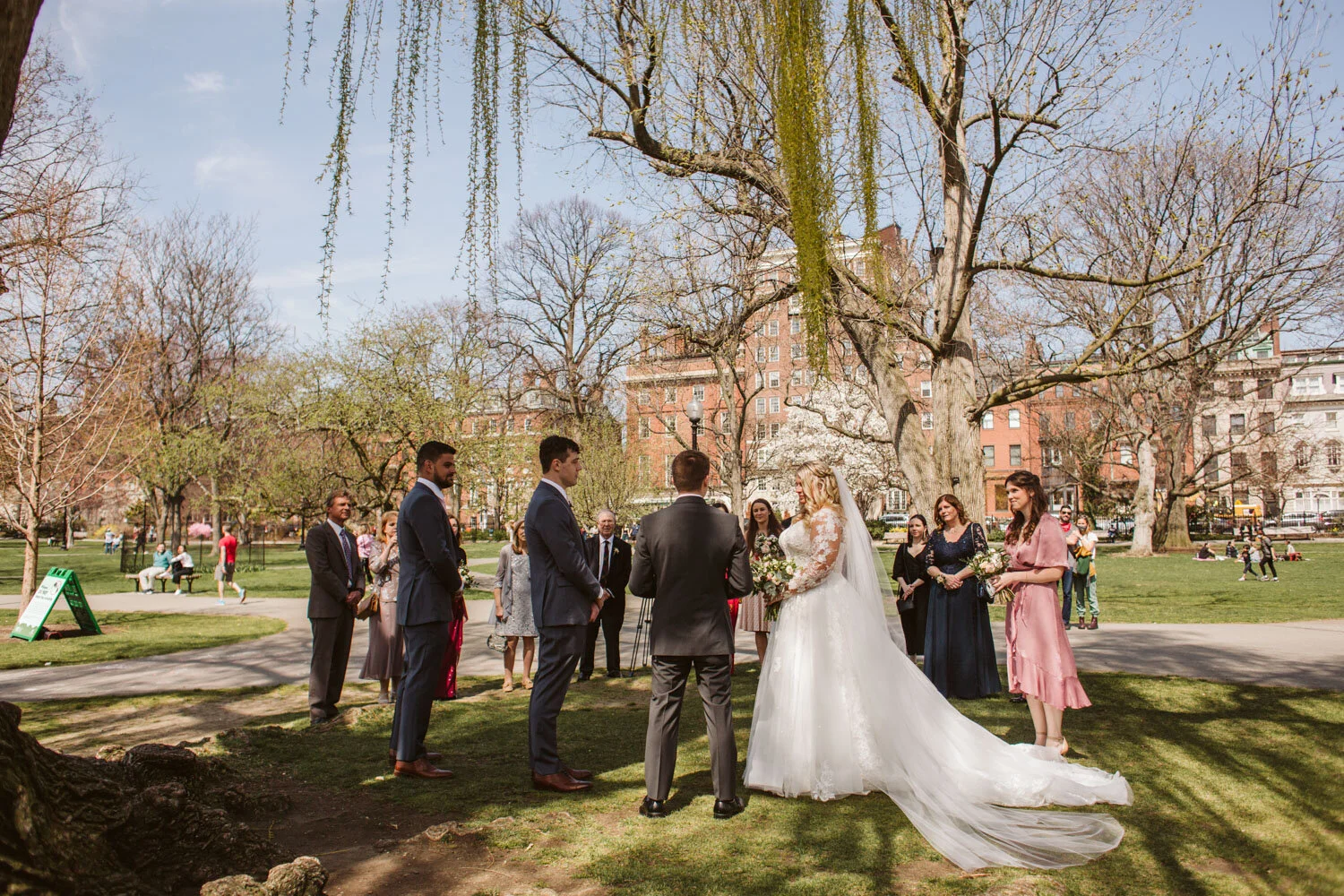 Experience the Elegance of a Boston Public Garden Wedding — wedding day photograph