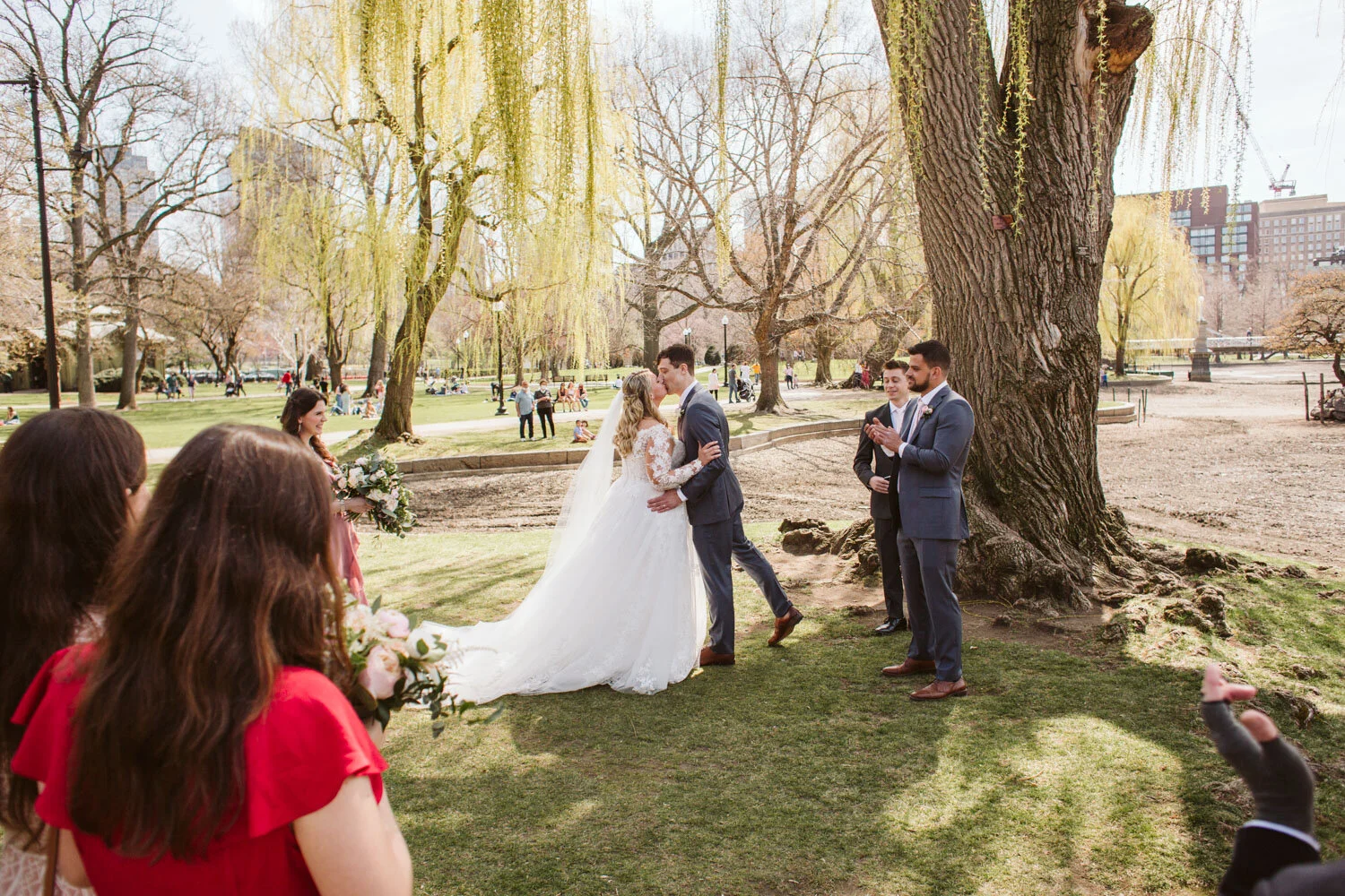 Experience the Elegance of a Boston Public Garden Wedding — candid wedding moment