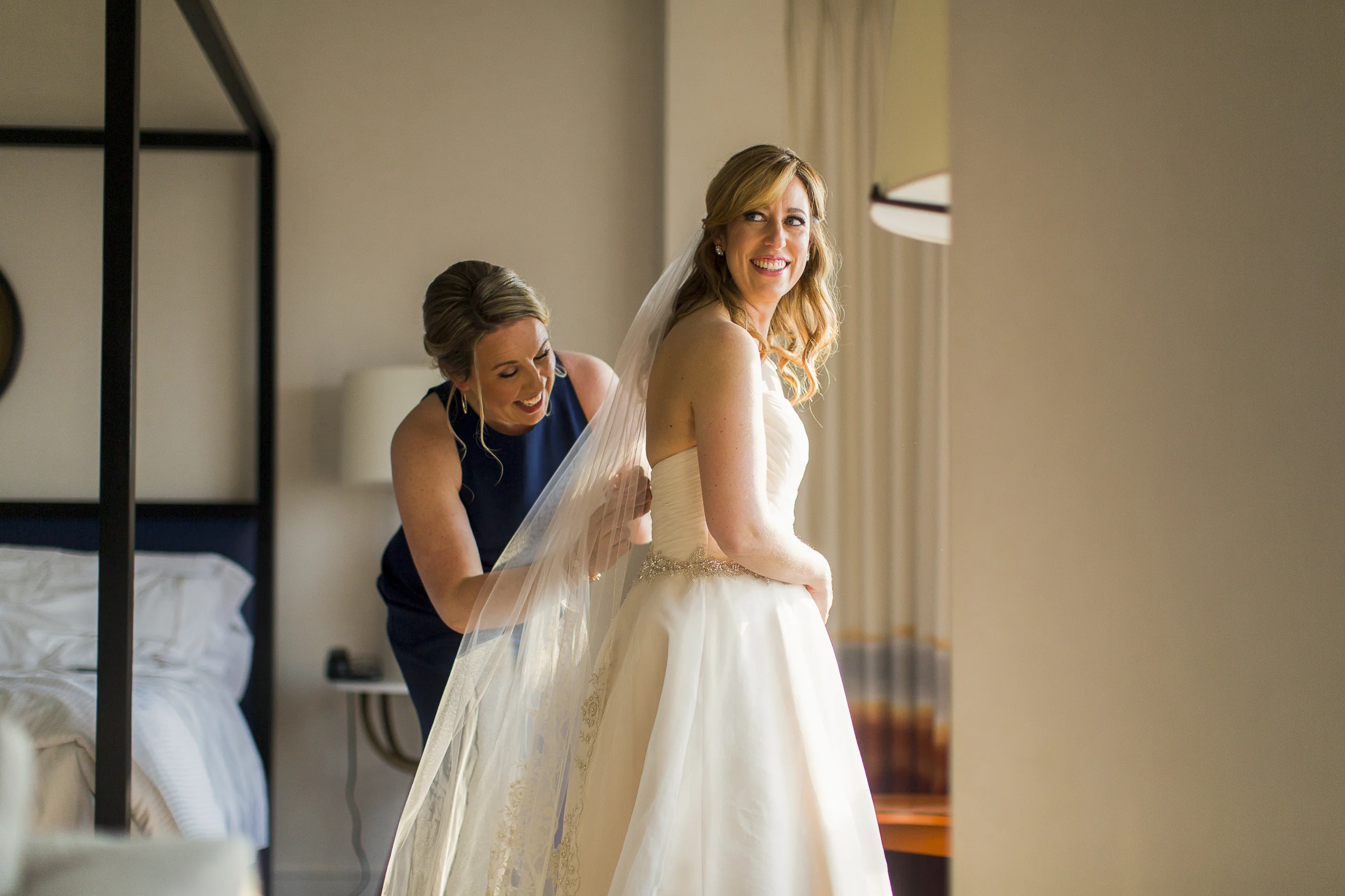 Boston Public Library — candid wedding moment