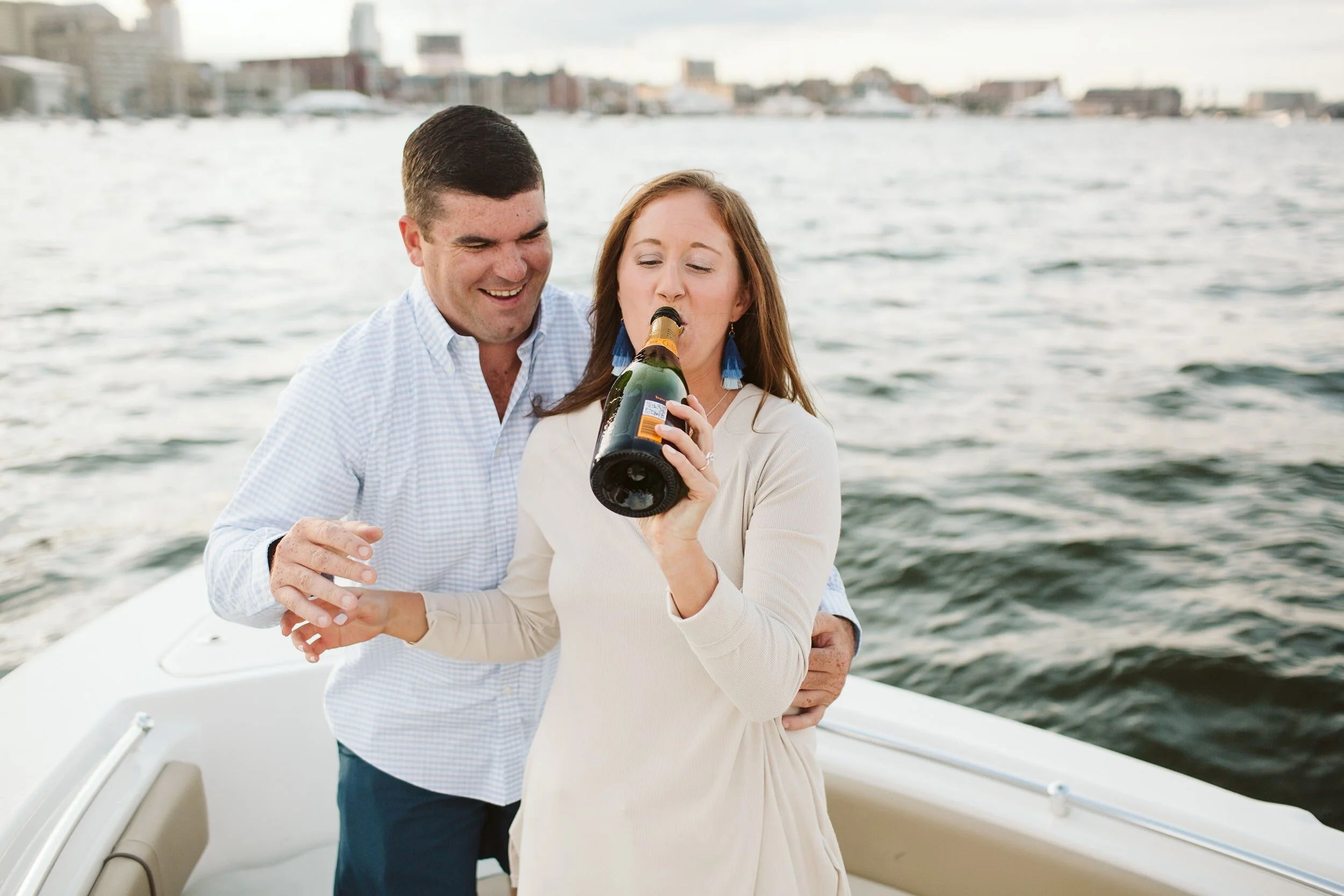 Boston Waterfront Engagement — candid wedding moment