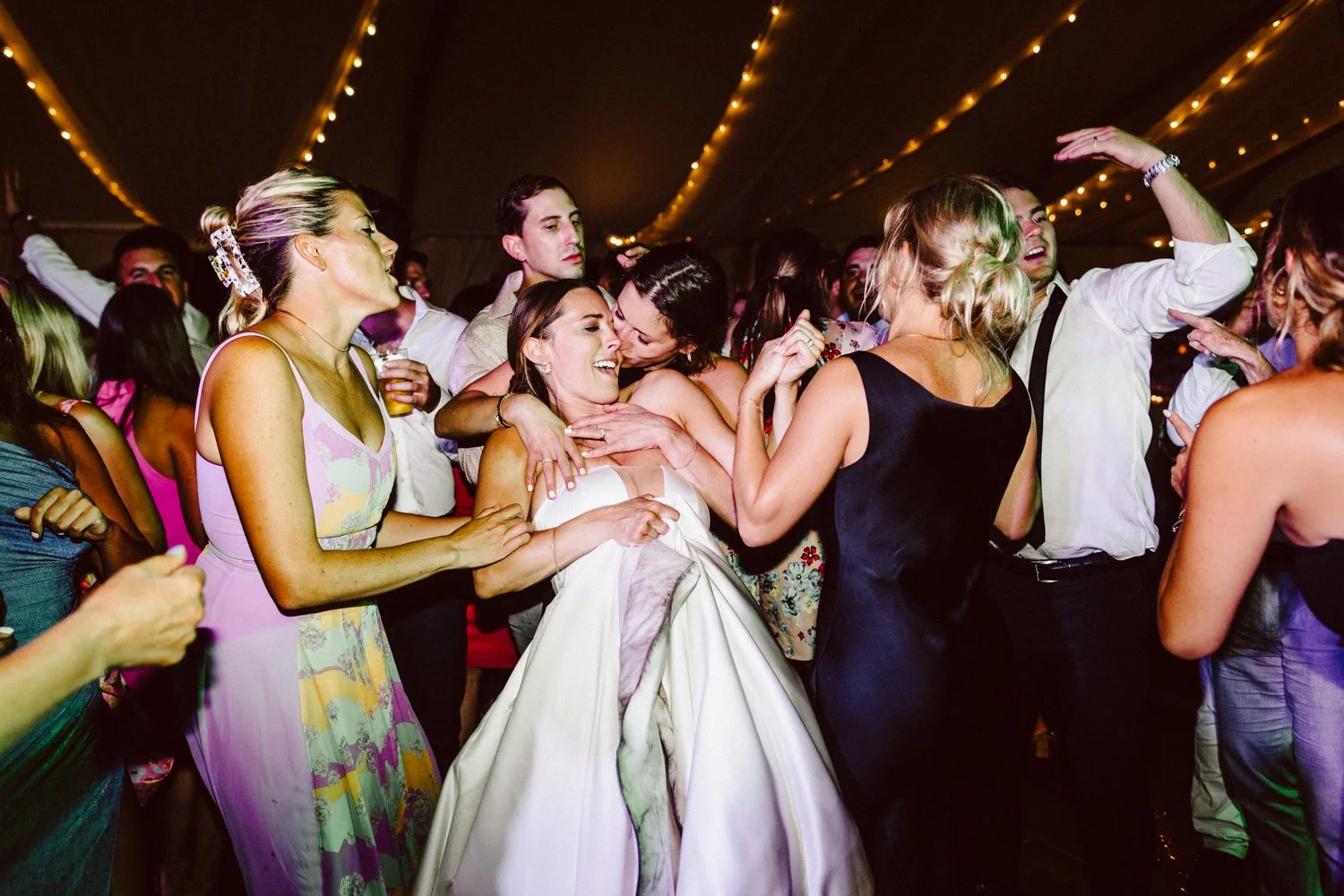 Candid wedding moment in Boston, MA