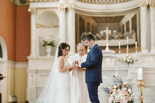Boston Wedding Ceremony at St. Cecilia — candid wedding moment