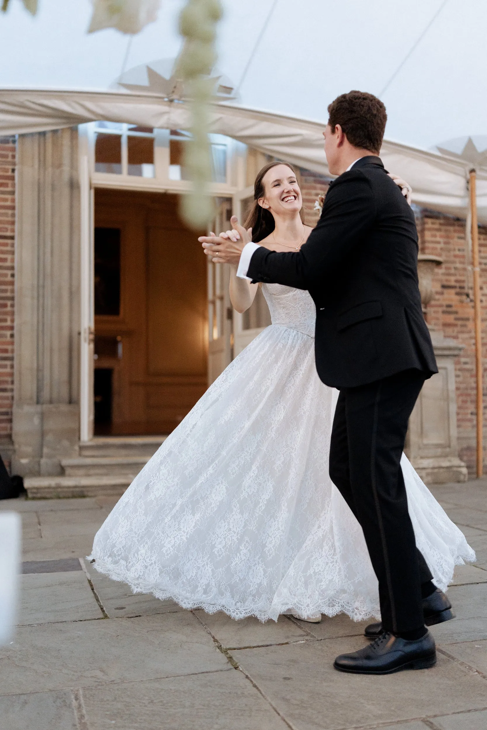 First dance on the stone terrace outside the Great House doors