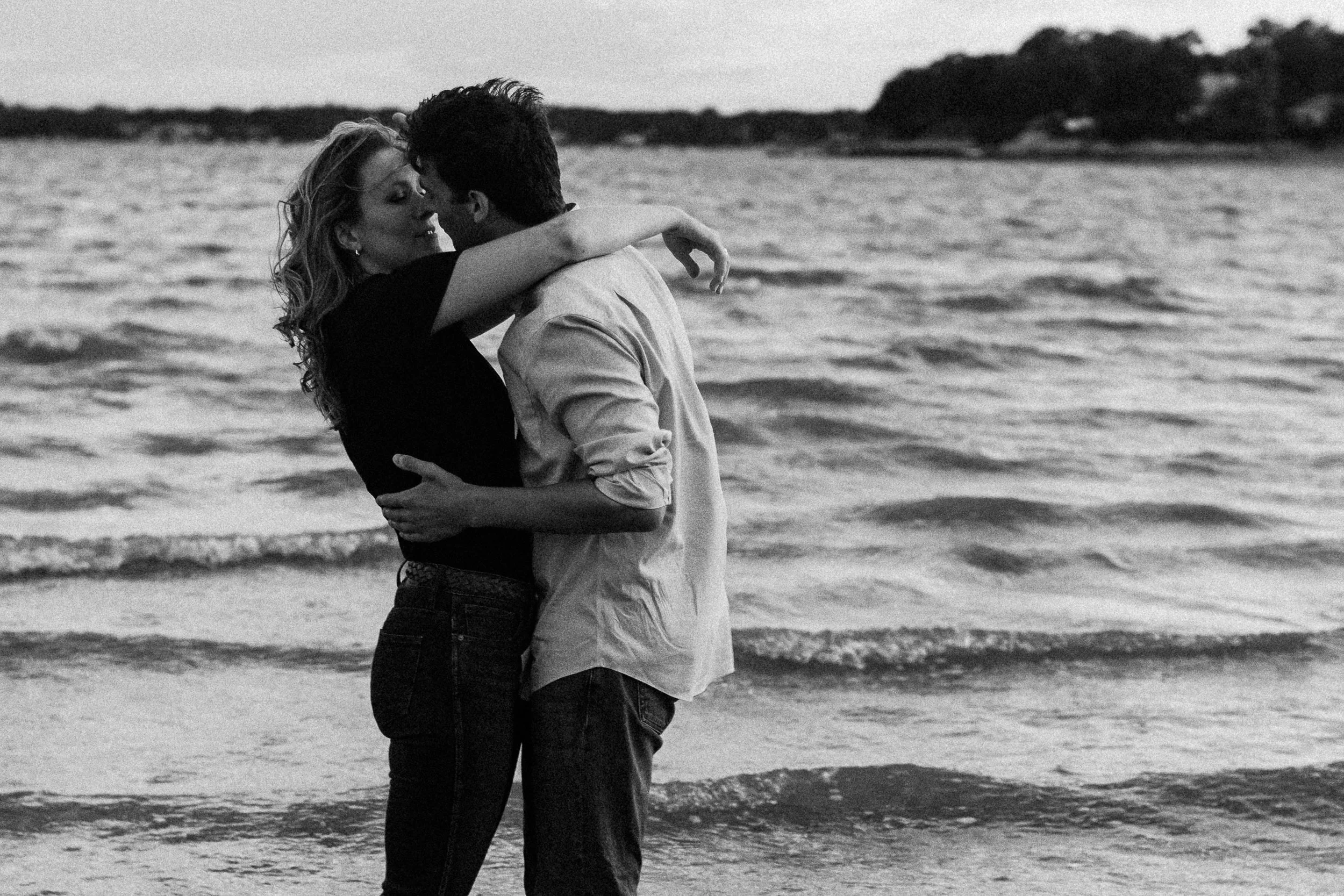 Playful Duxbury Beach Engagement — documentary wedding photograph
