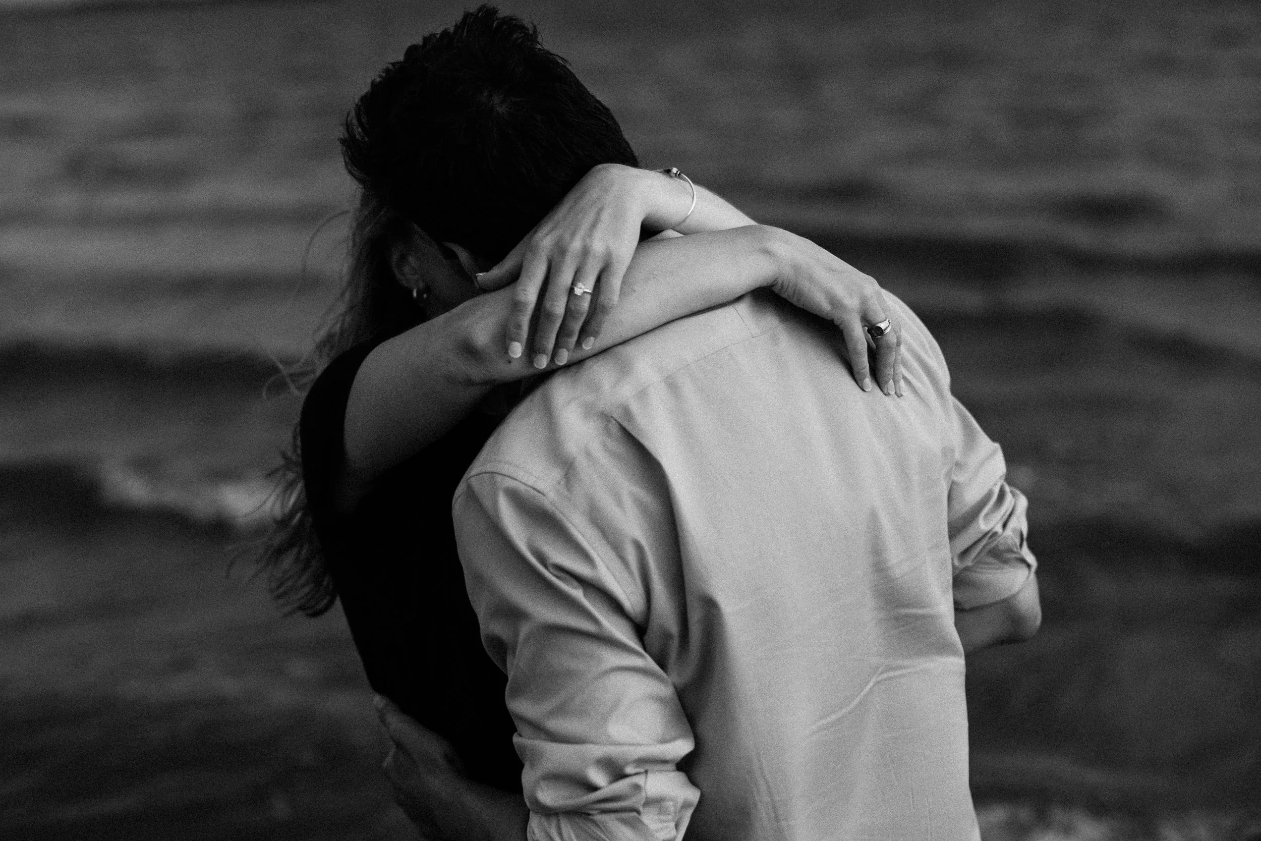 Playful Duxbury Beach Engagement — documentary wedding photograph