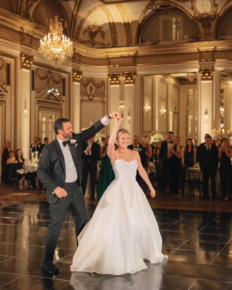 A first dance in the Grand Ballroom of the Fairmont Copley Plaza