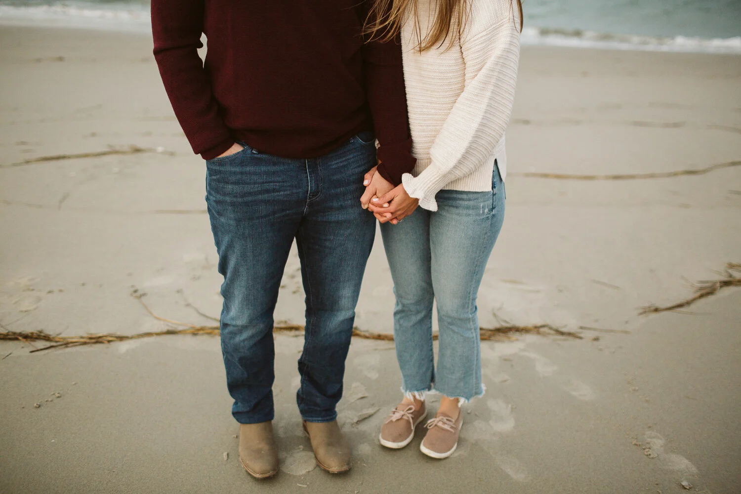 Fall Engagement Photos at Crane Beach, Ipswich MA — candid wedding moment
