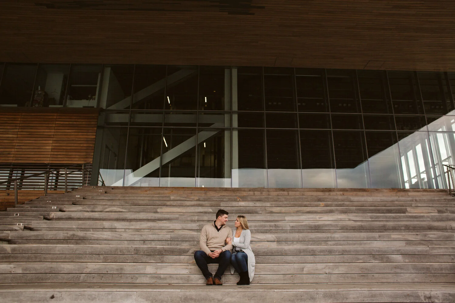 Institute of Contemporary Art Engagement Session — candid wedding moment