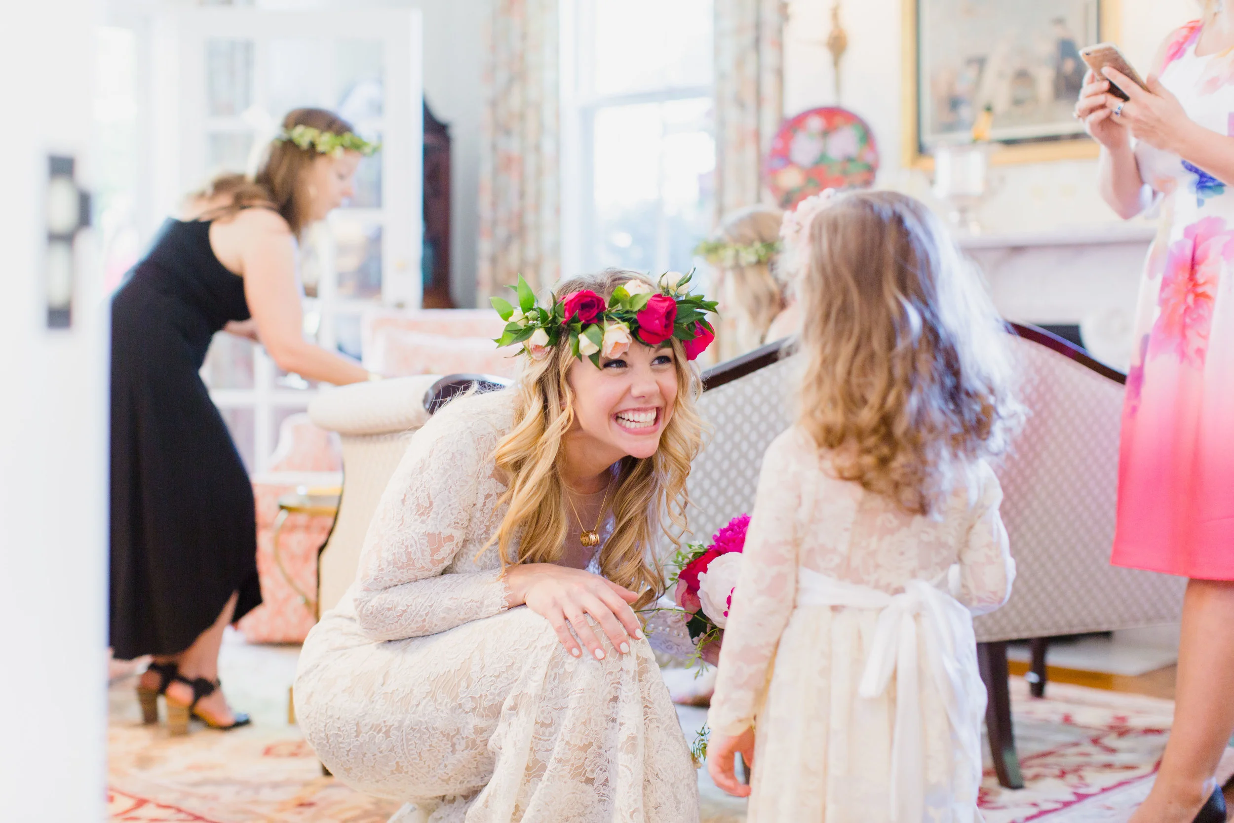 Milton MA Garden Wedding — candid wedding moment