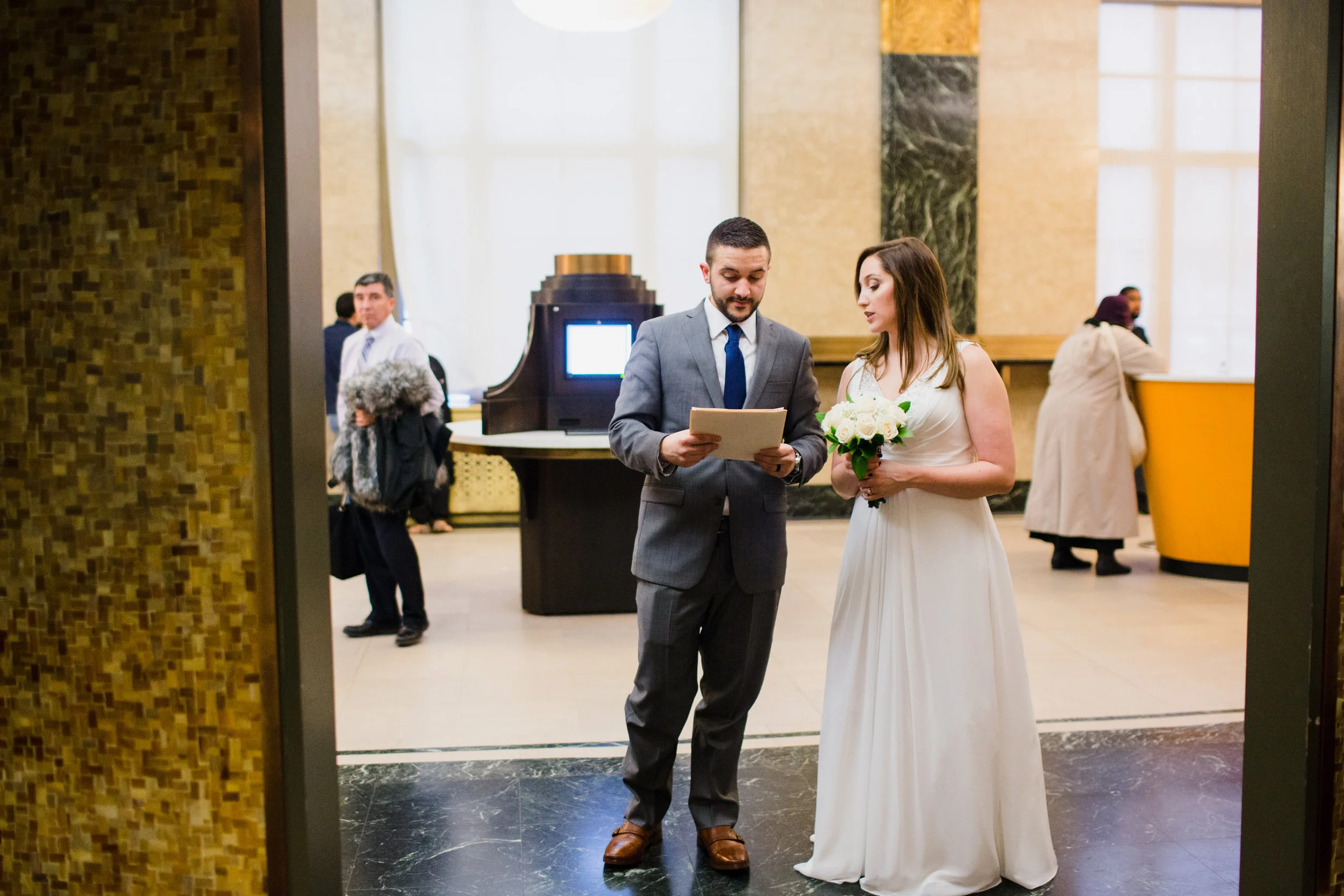 New York City Elopement — candid wedding moment