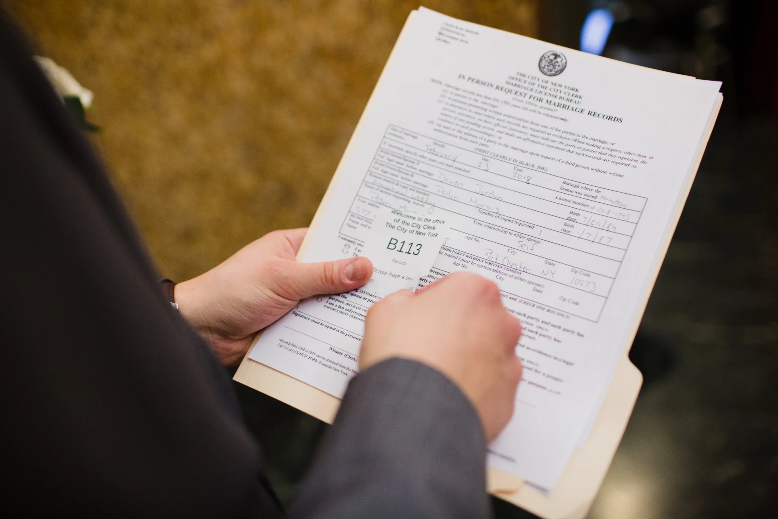 New York City Elopement — wedding day photograph
