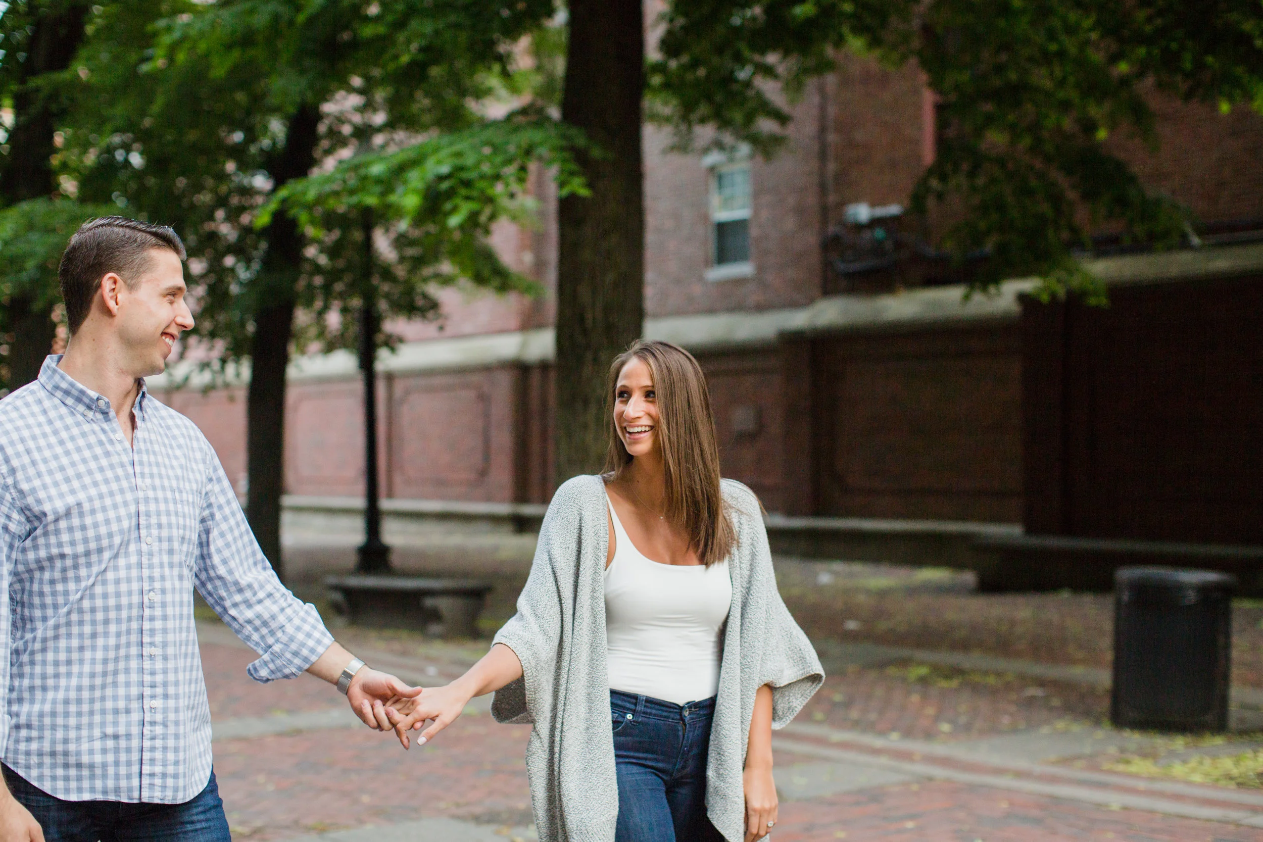 North End Engagement — candid wedding moment