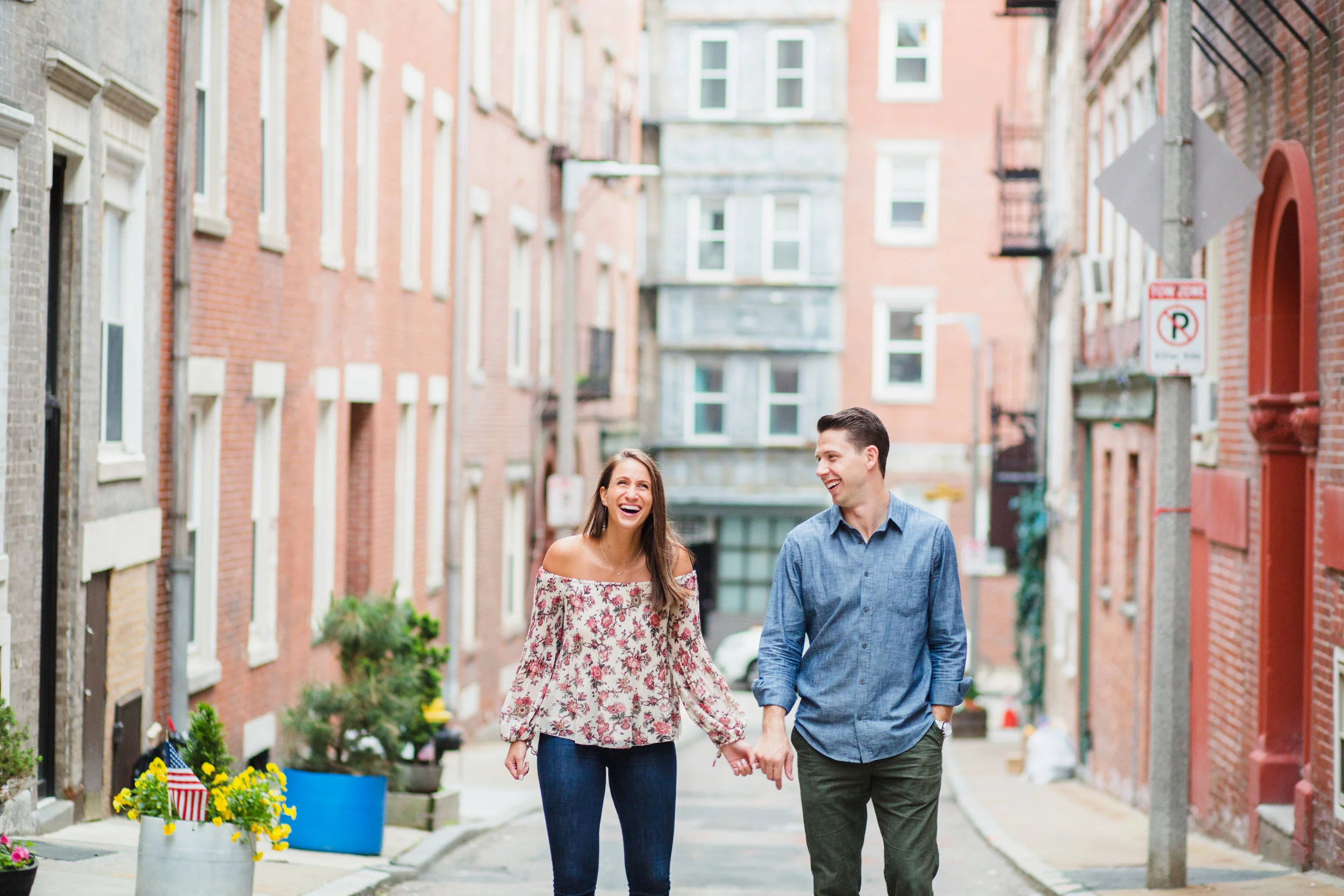 North End Engagement — candid wedding moment