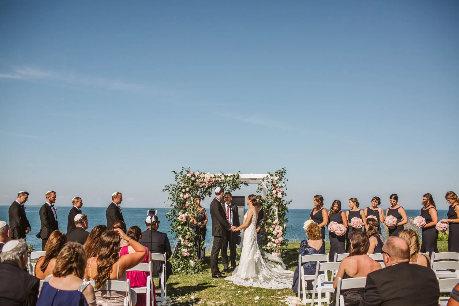 Ocean Cliff Maine Wedding — candid wedding moment