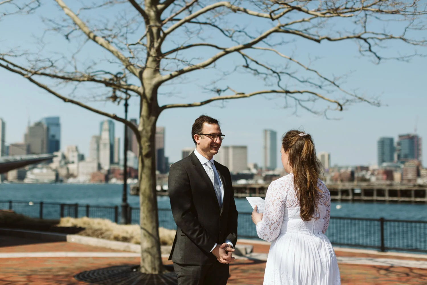 A Social Distancing Wedding Ceremony in Boston MA 4 A Social Distancing Wedding Ceremony in Boston MA — candid wedding moment