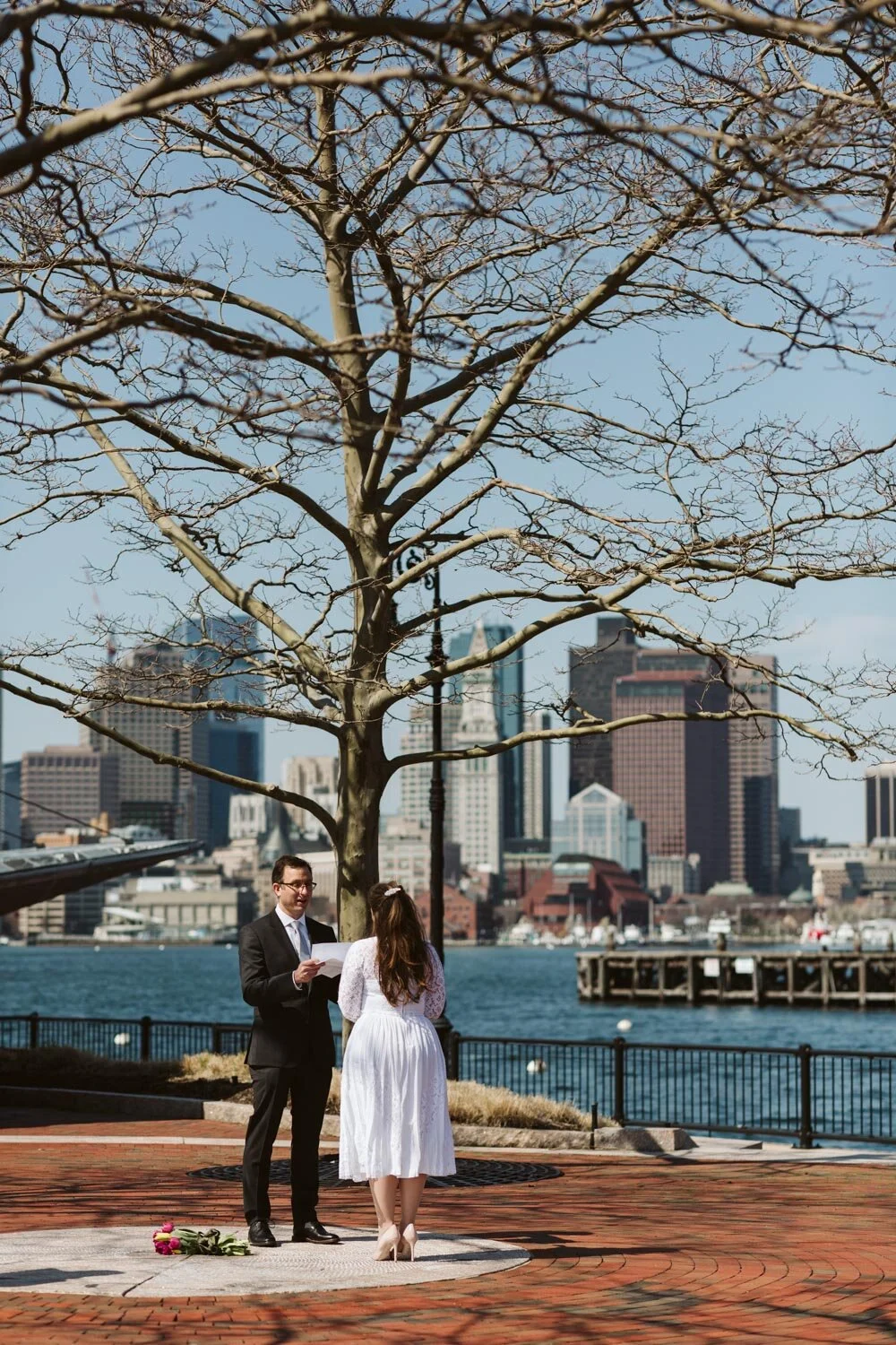A Social Distancing Wedding Ceremony in Boston MA 10 A Social Distancing Wedding Ceremony in Boston MA — candid wedding moment