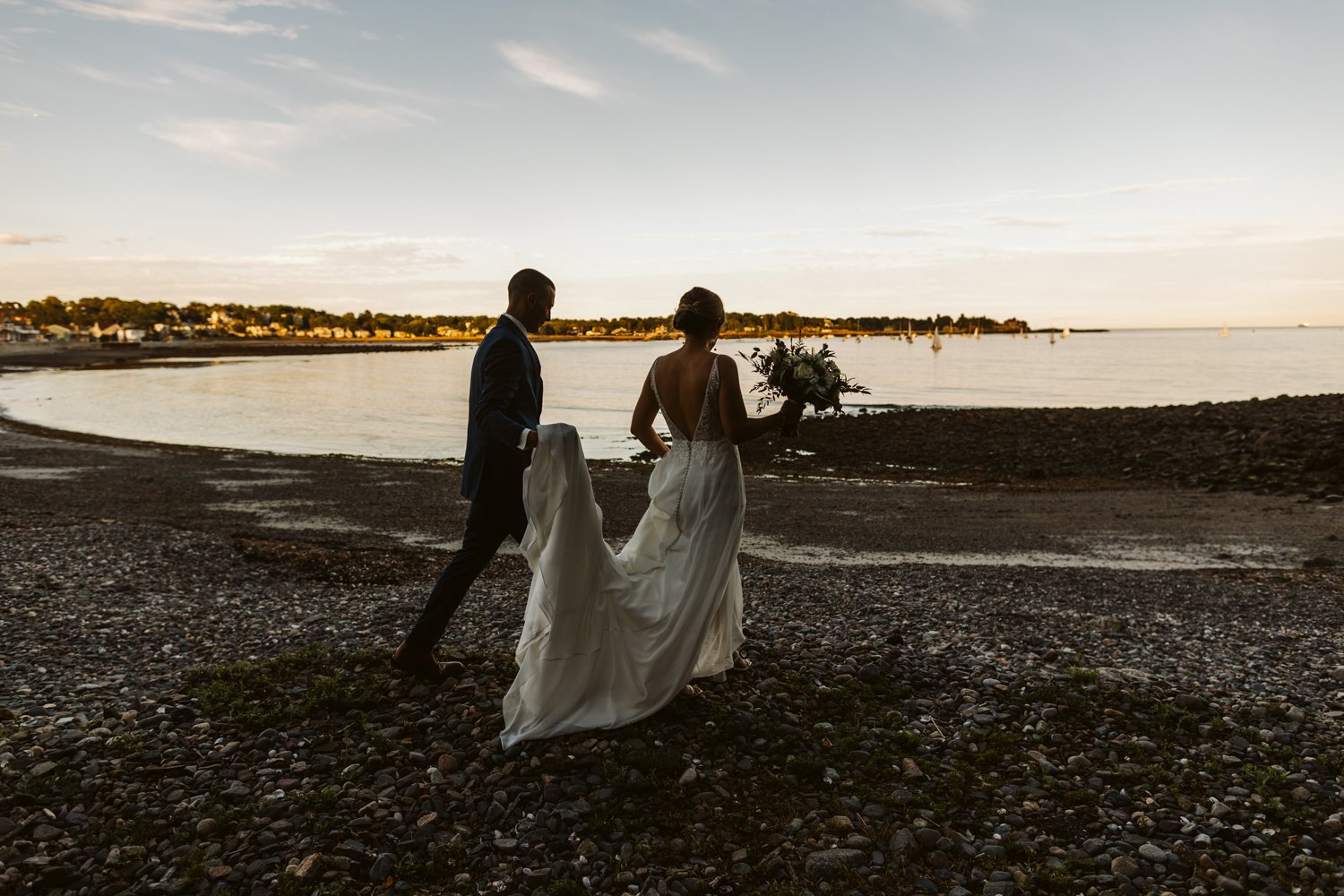 Summer Oceanview of Nahant Wedding — wedding day photograph