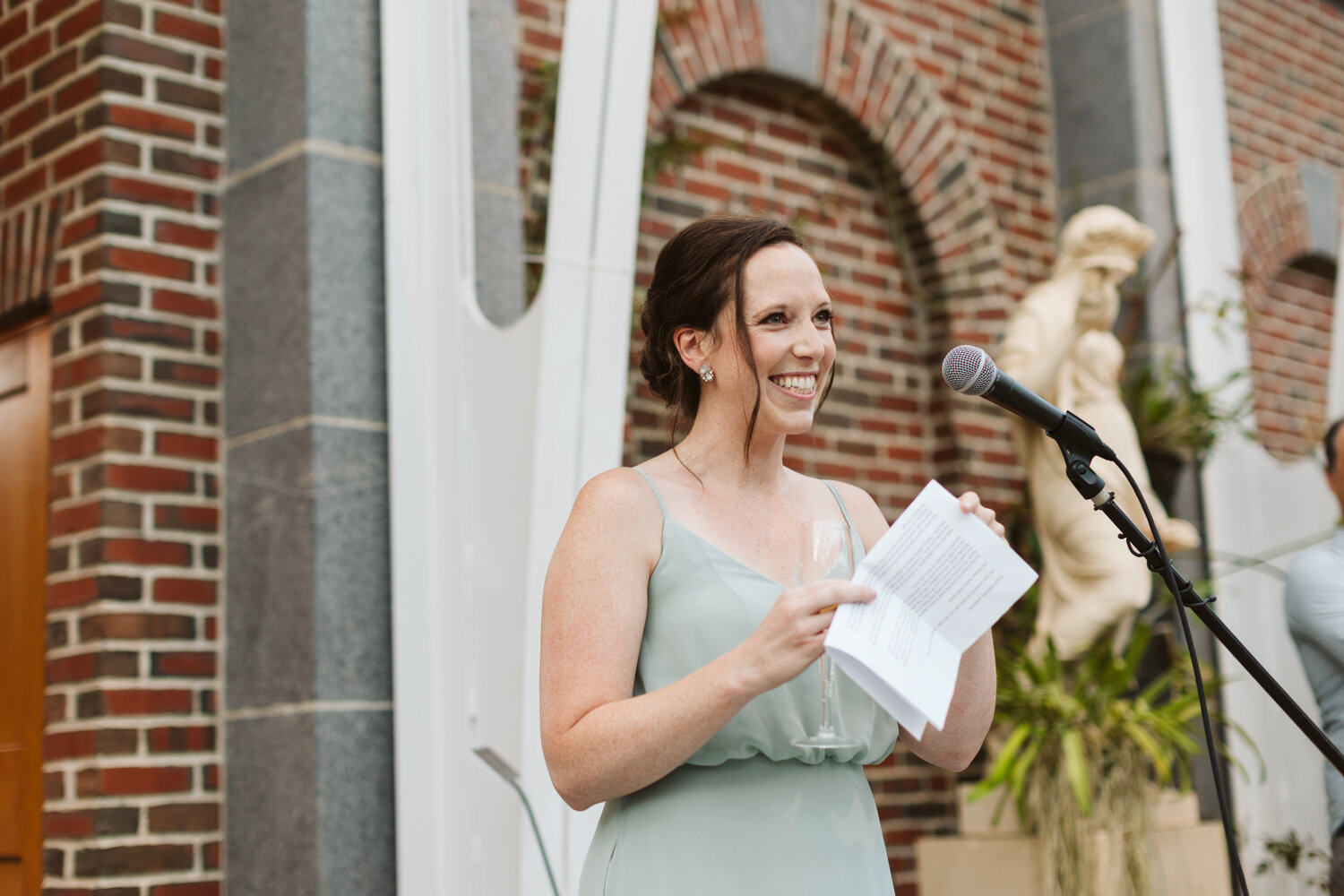 Tower Hill Botanic Garden — candid wedding moment