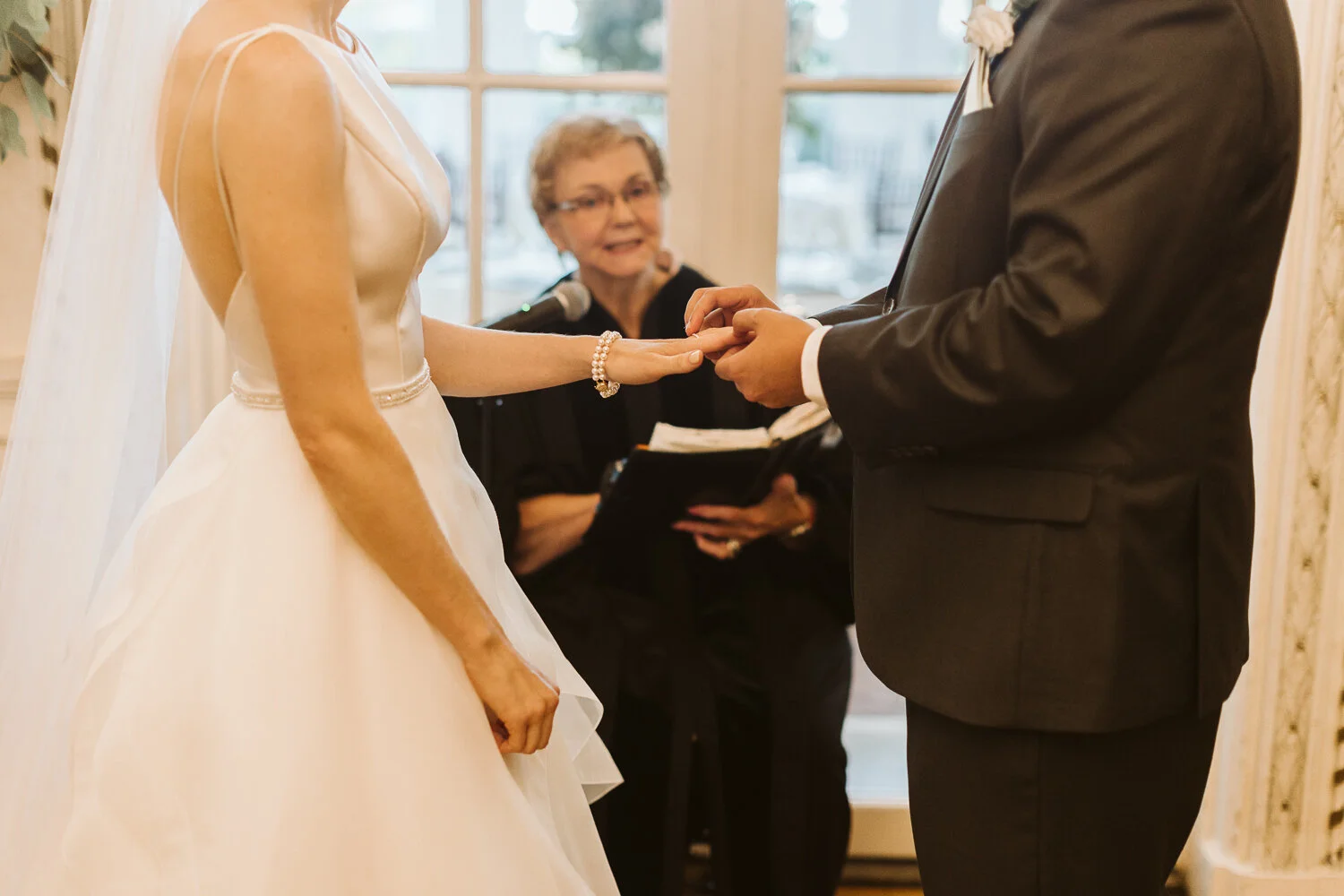 Tupper Manor, in Beverly MA — candid wedding moment