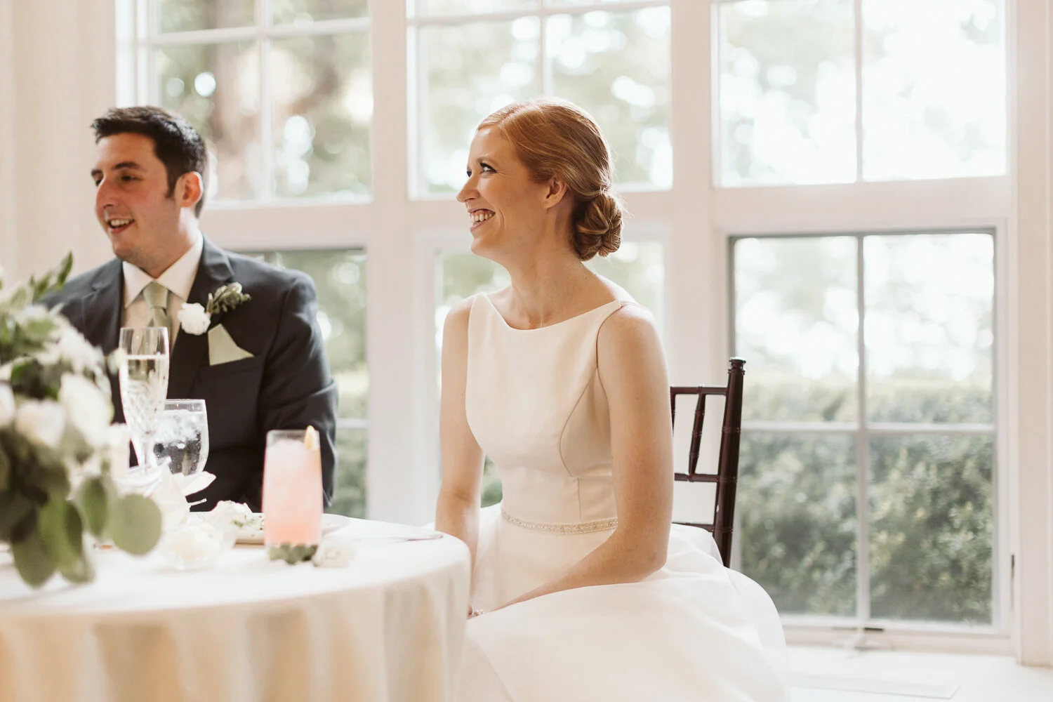 Tupper Manor, in Beverly MA — candid wedding moment