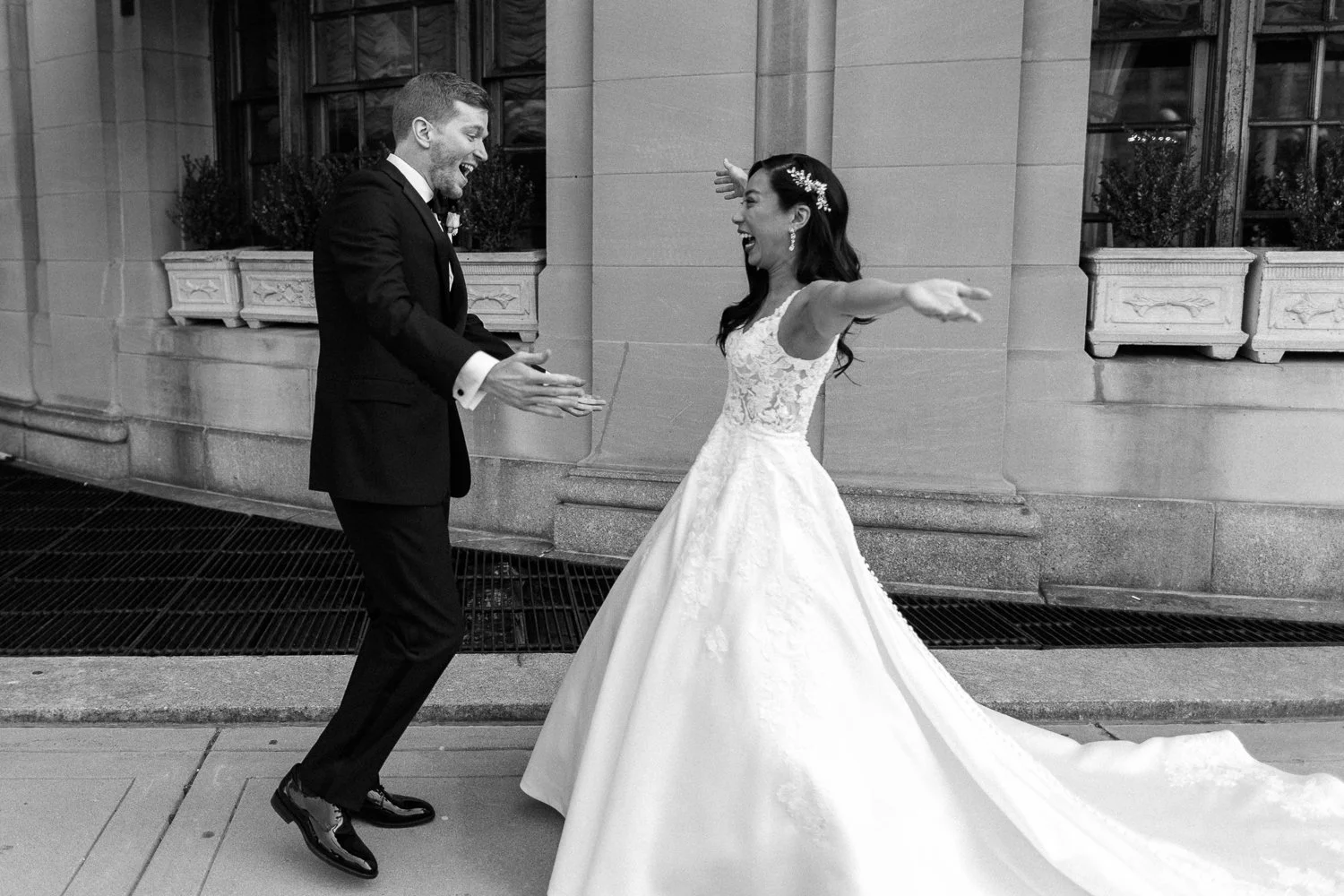 A Downtown Boston Wedding at The Fairmont Copley — candid wedding moment