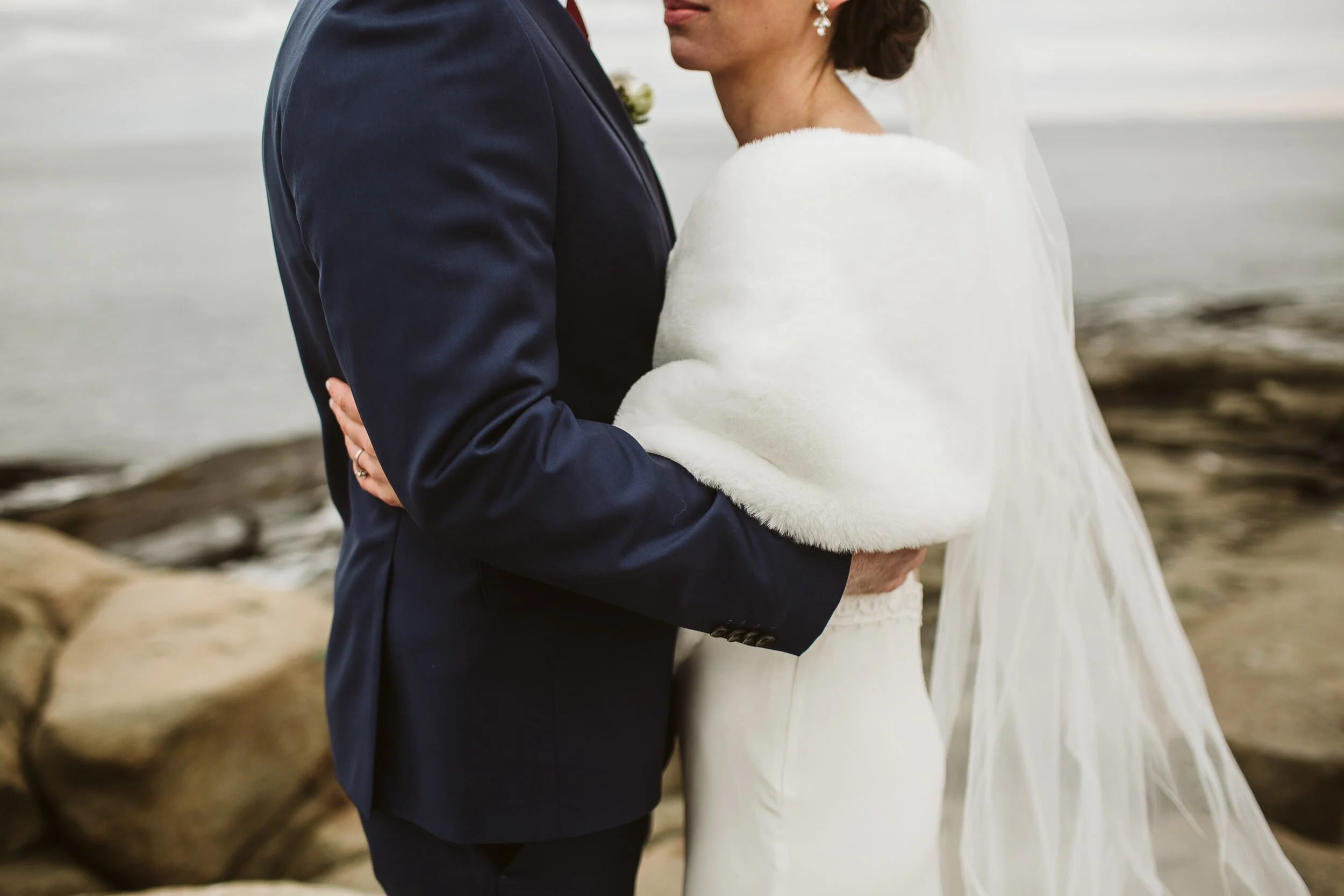 Winter Wedding at York Harbor Inn — candid wedding moment