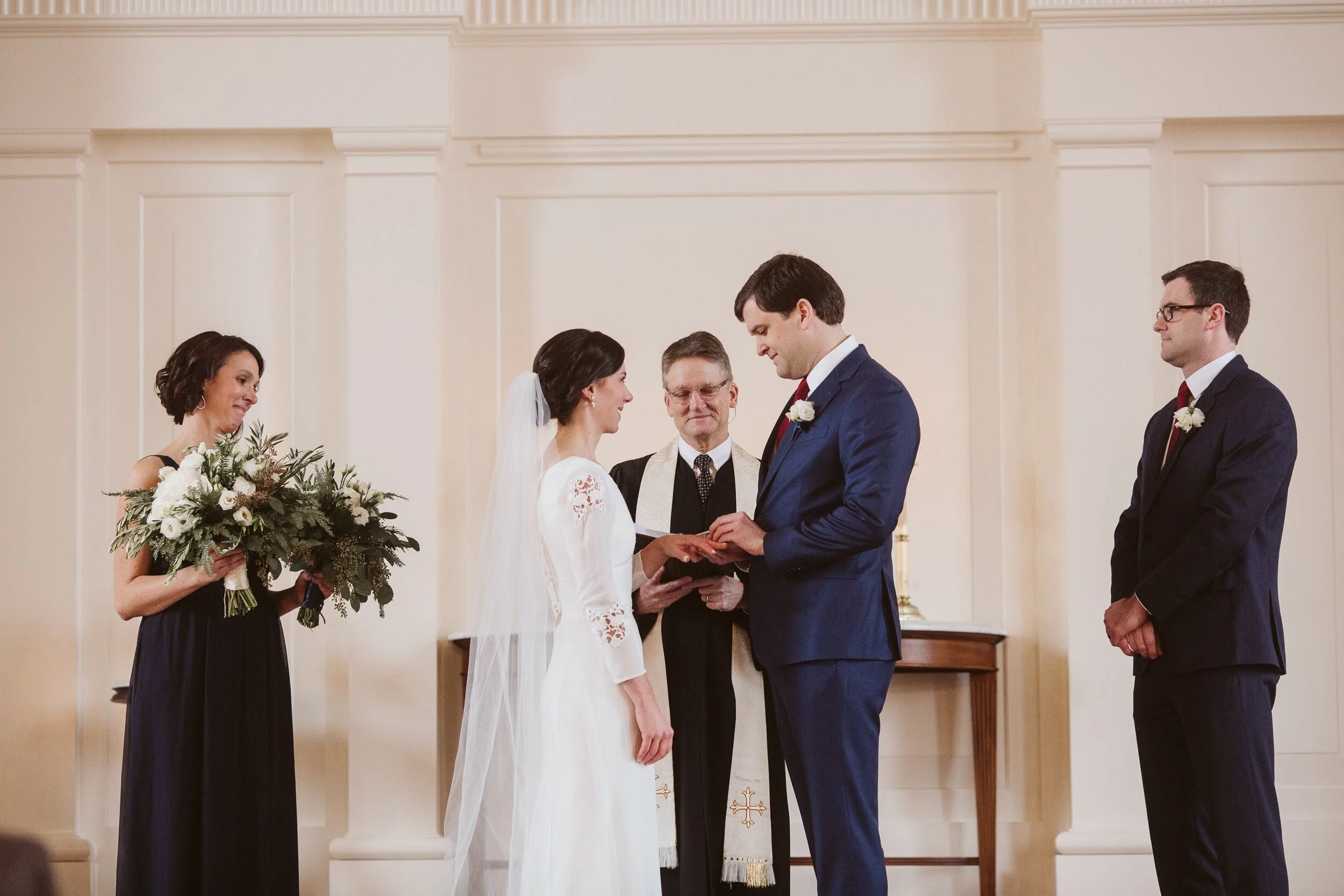 Winter Wedding at York Harbor Inn — candid wedding moment